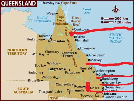 map of queensland